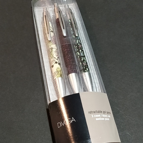 Divoga 3 Count Retractable Gel Pen Medium Point - Picture 3 of 5